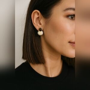 DKNY Elegant Gold-Plated Jacket Earrings